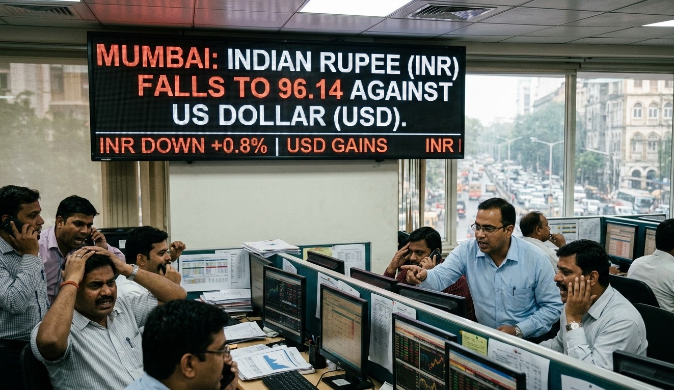 Rupee Breaches 96-Mark for First Time, Hits Historic Low Against Dollar